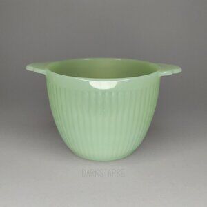 Vintage Anchor Hocking Fire-King Jadeite Jane Ray Ribbed Open Sugar Bowl No Lid